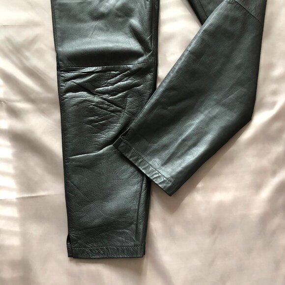 Black Nappa Vintage Leather Pants - Picture 3 of 8